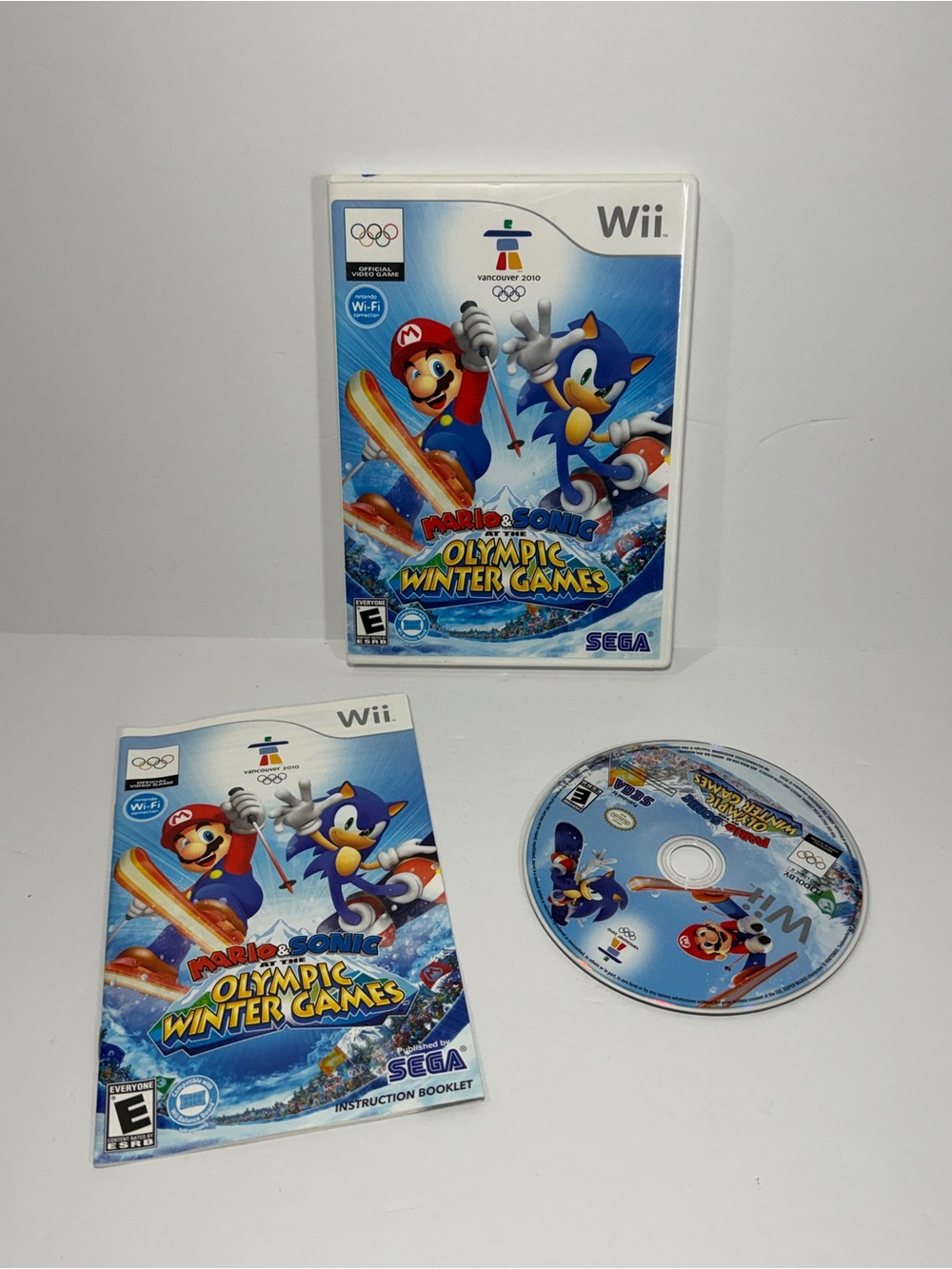 Mario and Sonic at the Olympic Winter Games Nintendo Wii 2009 Manual COMPLETE